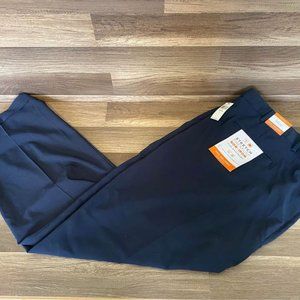 Van Heusen Men's Pants 58x32 Traveler Dress Navy Flat Front